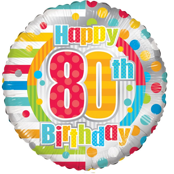 80th Birthday Balloon - Abi's Arrangements Ltd