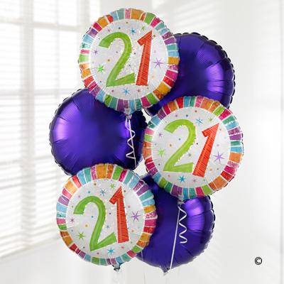 21st Birthday Balloon Bouquet - Abi's Arrangements Ltd