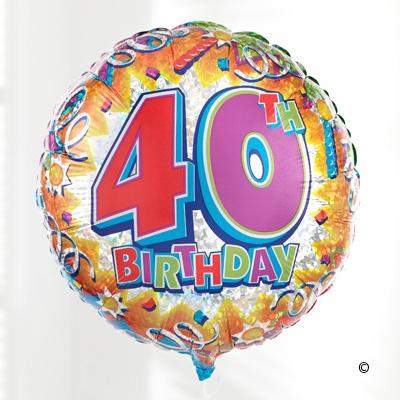 40th Birthday Balloon - Abi's Arrangements Ltd