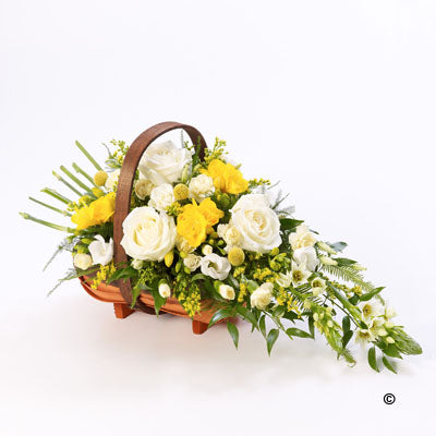 Yellow and White Basket