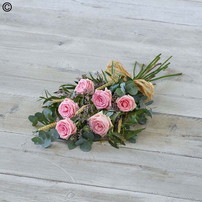 6 Pink Rose Tied Sheaf