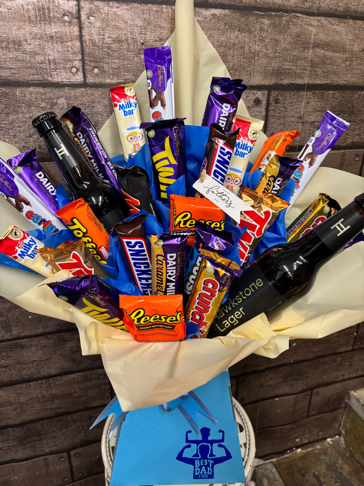 Chocolate and a Bottle Bouquets