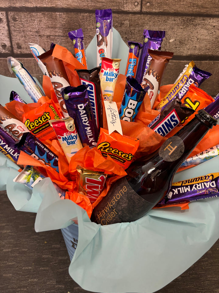 Chocolate and a Bottle Bouquets