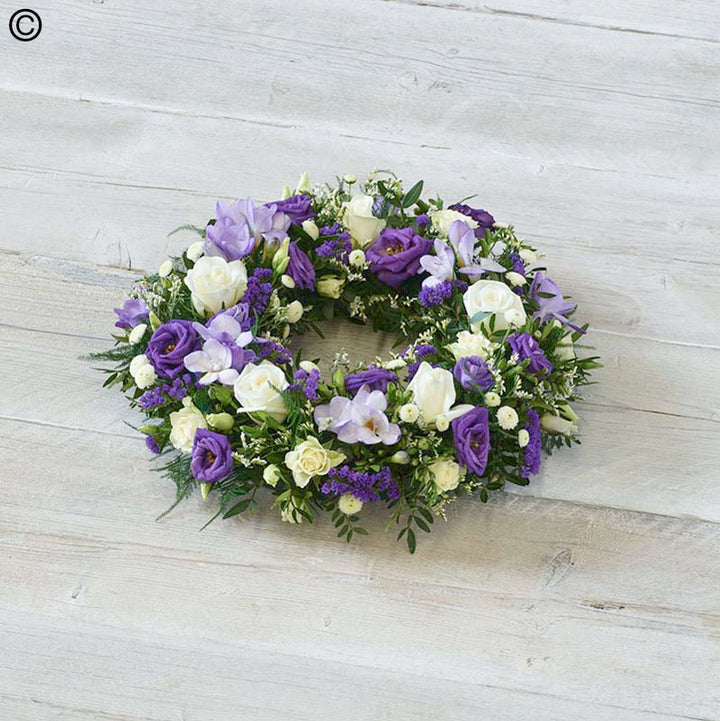 Purple and White Wreath