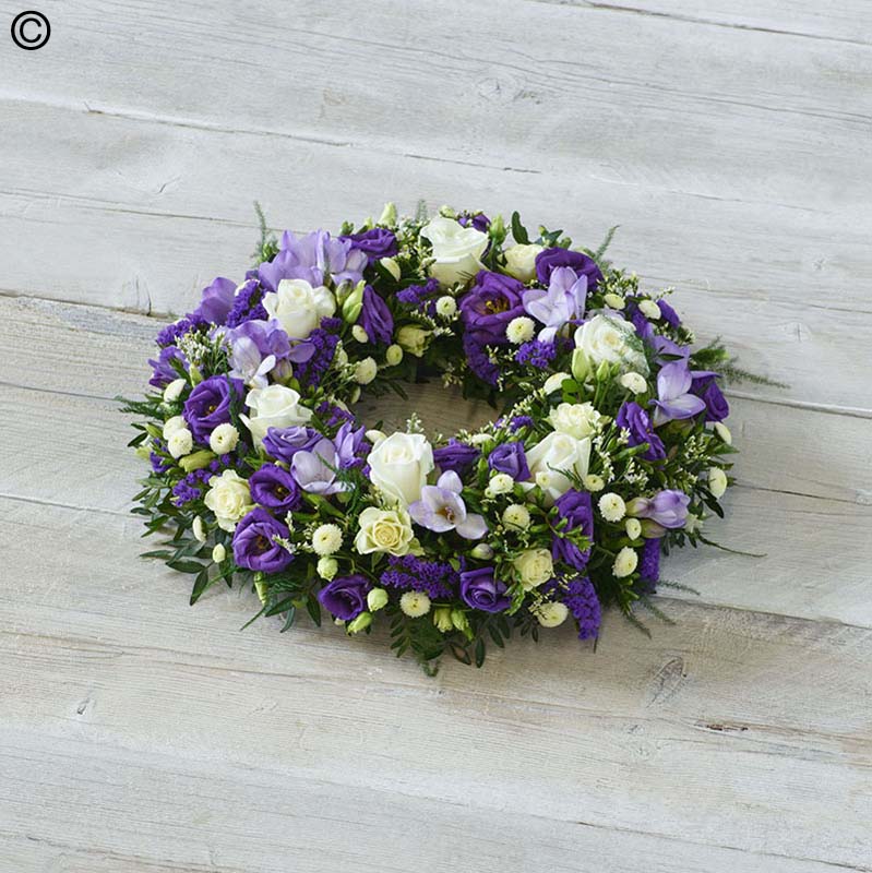 Purple and White Wreath