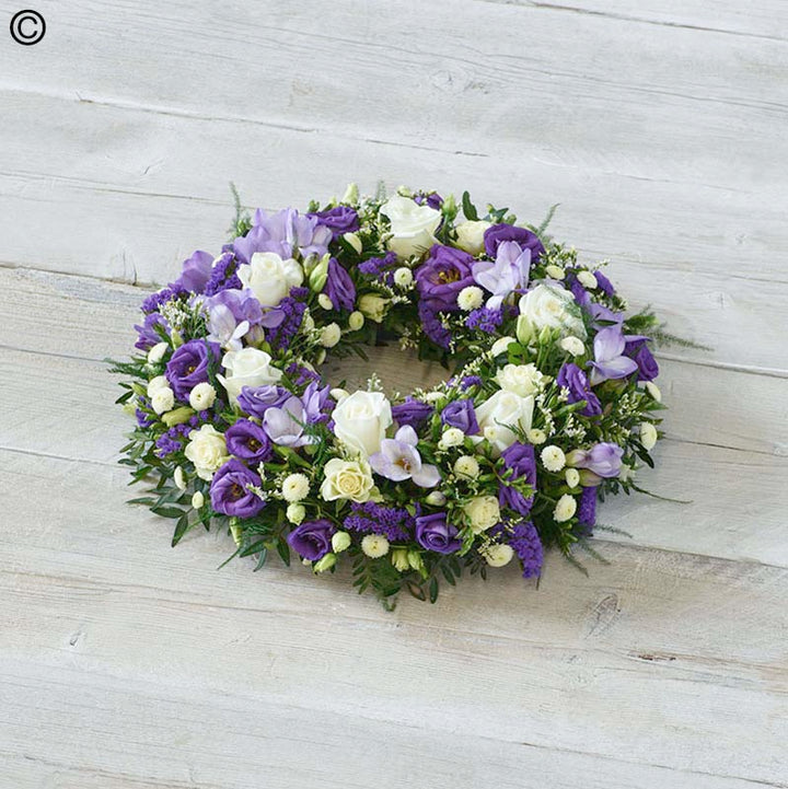 Purple and White Wreath