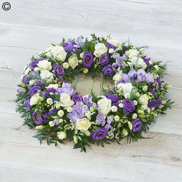 Purple and White Wreath