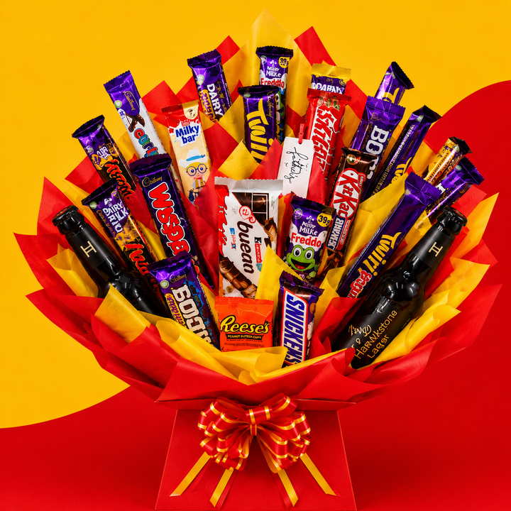 Chocolate and a Bottle Bouquet