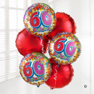 60th Birthday Balloon Bouquet - Abi's Arrangements Ltd