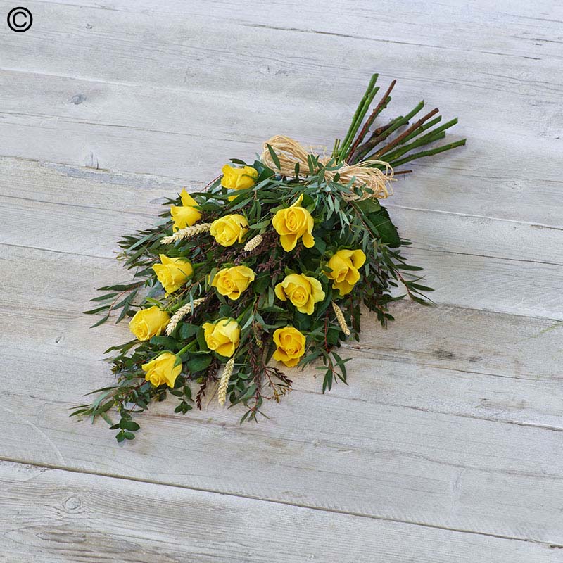12 Yellow Rose Tied Sheaf