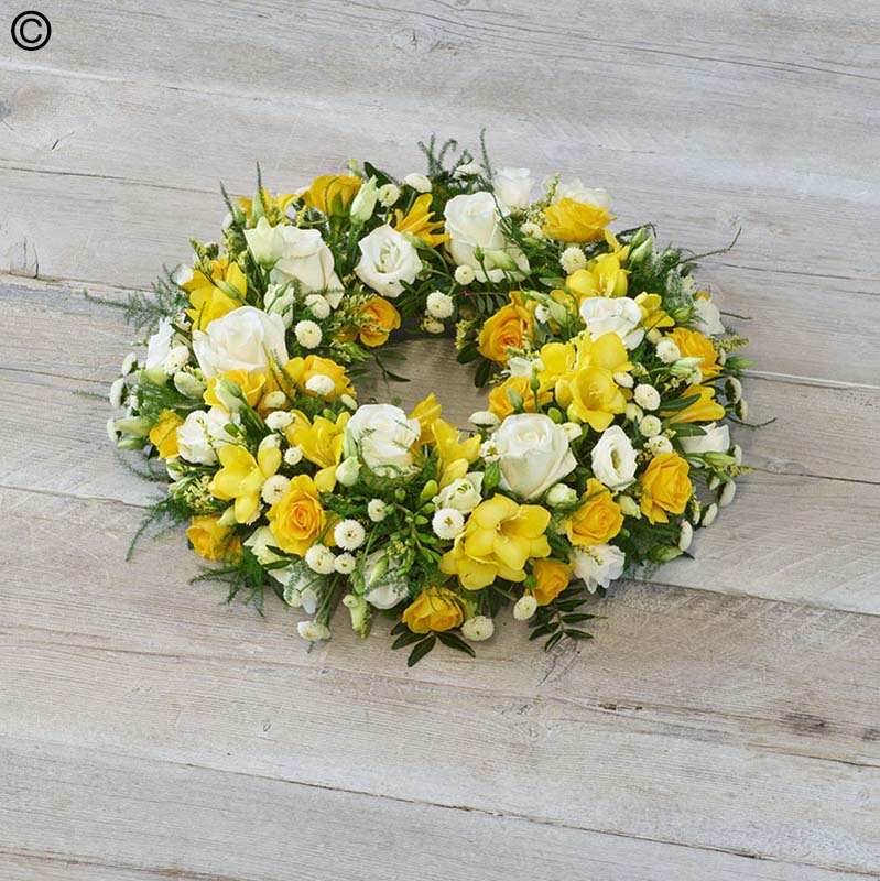 Yellow and White Wreath