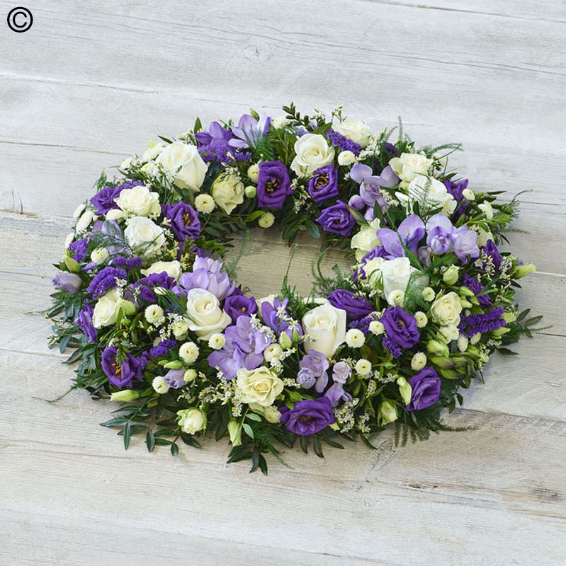 Purple and White Wreath