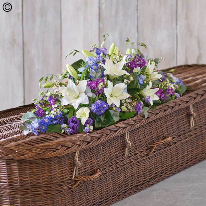 Blues and Whites Casket Spray