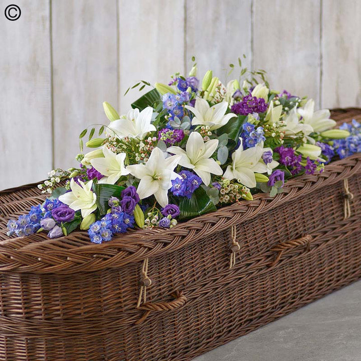 Blues and Whites Casket Spray