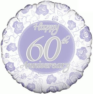 60th Anniversary Balloon - Abi's Arrangements Ltd