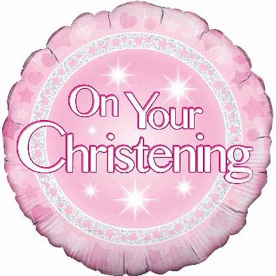 Baby Pink Christening Balloon - Abi's Arrangements Ltd