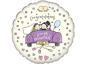 Just Married Balloon - Abi's Arrangements Ltd