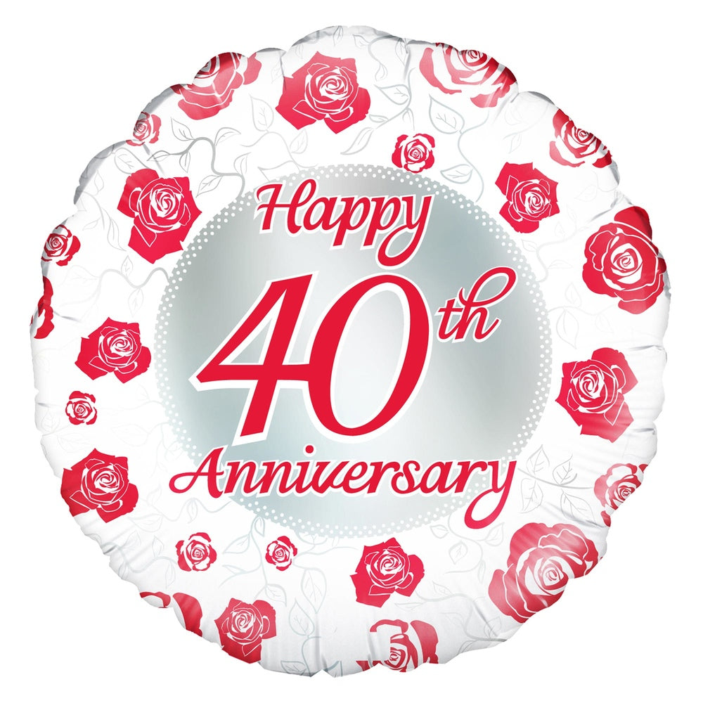 40th Anniversary Balloon - Abi's Arrangements Ltd